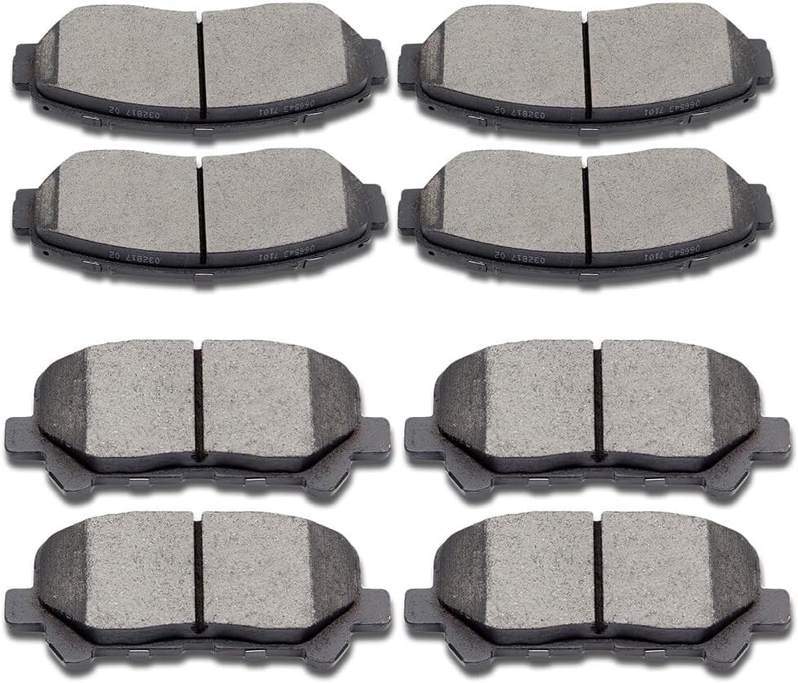 8 Piece Front And Rear Brake Pad Set Low Dust 8-Piece Ceramic